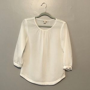 JCrew White 3/4 Sleve Blouse